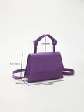 SHEIN Crocodile Embossed Square Bag Mini Flap Purple