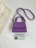 SHEIN Crocodile Embossed Square Bag Mini Flap Purple