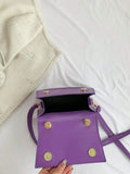 SHEIN Crocodile Embossed Square Bag Mini Flap Purple