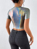  | SHEIN ICON Holographic Crop Tee | Top | Shein | OneHub