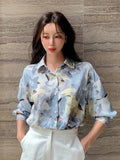 SHEIN DAZY Floral Print Drop Shoulder Shirt