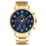 Tommy Hilfiger Daniel Gold Stainless Steel Blue Dial Chronograph Quartz Watch for Men - 1710384