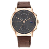  | Tommy Hilfiger Easton Brown Leather Strap Grey Dial Chronograph Quartz Watch for Men - 1710435 | Watches | Tommy Hilfiger | OneHub