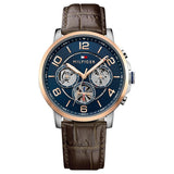  | Tommy Hilfiger Keagan Brown Leather Strap Blue Dial Chronograph Quartz Watch for Men - 1791290 | Watches | Tommy Hilfiger | OneHub