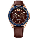 Tommy Hilfiger ERIK Brown Leather Strap Brown Dial Quartz Watch for Men - 1791367