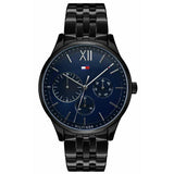 Tommy Hilfiger Damon Black Stainless Steel Blue Dial Quartz Watch for Men - 1791454