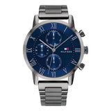 Tommy Hilfiger Kane Grey Stainless Steel Blue Dial Chronograph Quartz Watch for Men - 1791456