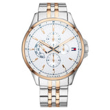 Tommy Hilfiger Shawn Two-tone Stainless Steel White Dial Quartz Watch for Men - 1791617