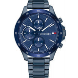 Tommy Hilfiger Bank Blue Stainless Steel Blue Dial Chronograph Quartz Watch for Men - 1791720
