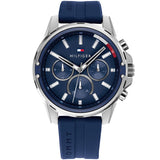 Tommy Hilfiger Mason Blue Silicone Strap Blue Dial Chronograph Quartz Watch for Men - 1791791
