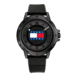 Tommy Hilfiger Houston Black Silicone Strap Black Dial Quartz Watch for Men - 1792032