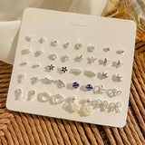  | SHEIN 1 Set Of 20 Pairs Of Planet Series Exquisite Earrings Zinc Alloy Butterfly Crown Earring Set For Women's Daily Use | Earrings | Shein | OneHub