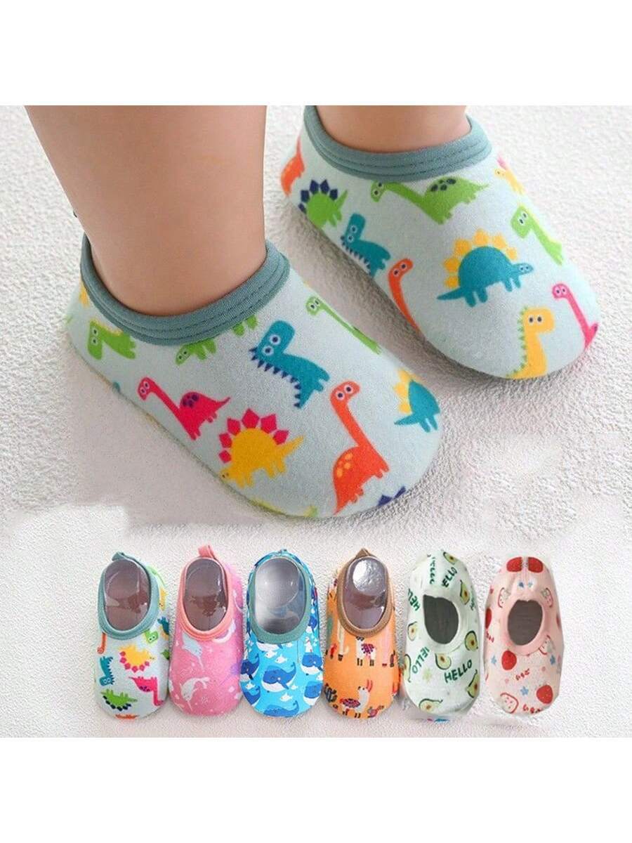  | 1pair Baby Girls' & Boys' Cartoon Pattern Anti-Slip Soft Sole Indoor Slipper Socks | Bags | Shein | OneHub