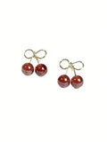  | SHEIN 1pair Cherry/Wine Red Cute Fresh Fruit Design Small Stud Earrings For Women, Suitable For Daily, Casual & Business Occasions | Earrings | Shein | OneHub