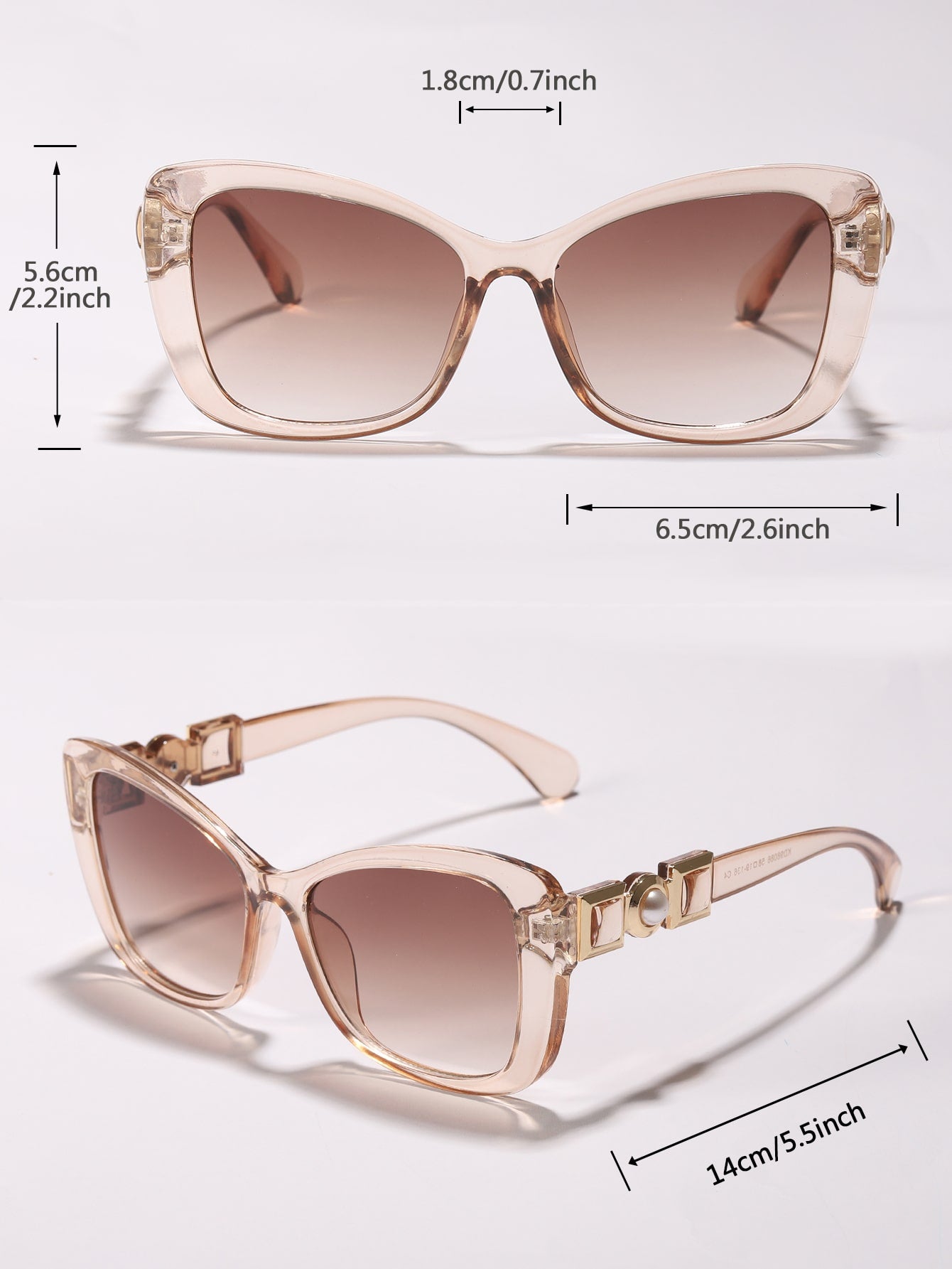  | SHEIN 1pair Faux Pearl Decor Cat Eye Sunglasses Summer Beach Travel Accessory | Sunglasses | Shein | OneHub