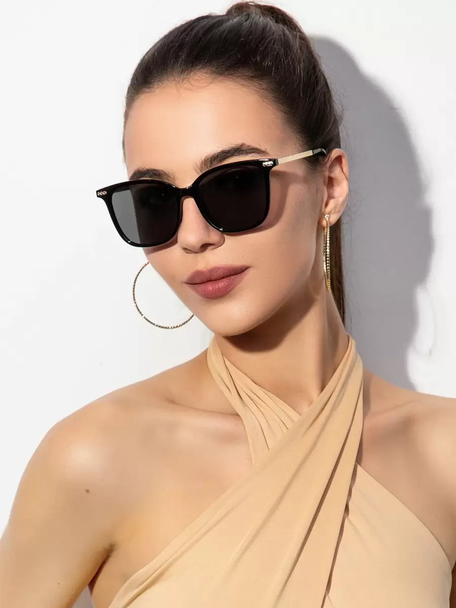  | SHEIN 1pair Geometric Frame Sunglasses For Outdoor Elegant Sunglasses Beach Sun Glasses | Sunglasses | Shein | OneHub