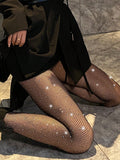  | SHEIN 1pair Rhinestone Fishnet Thigh High Stockings For Women (Excluding Underwear) | Tights | Shein | OneHub