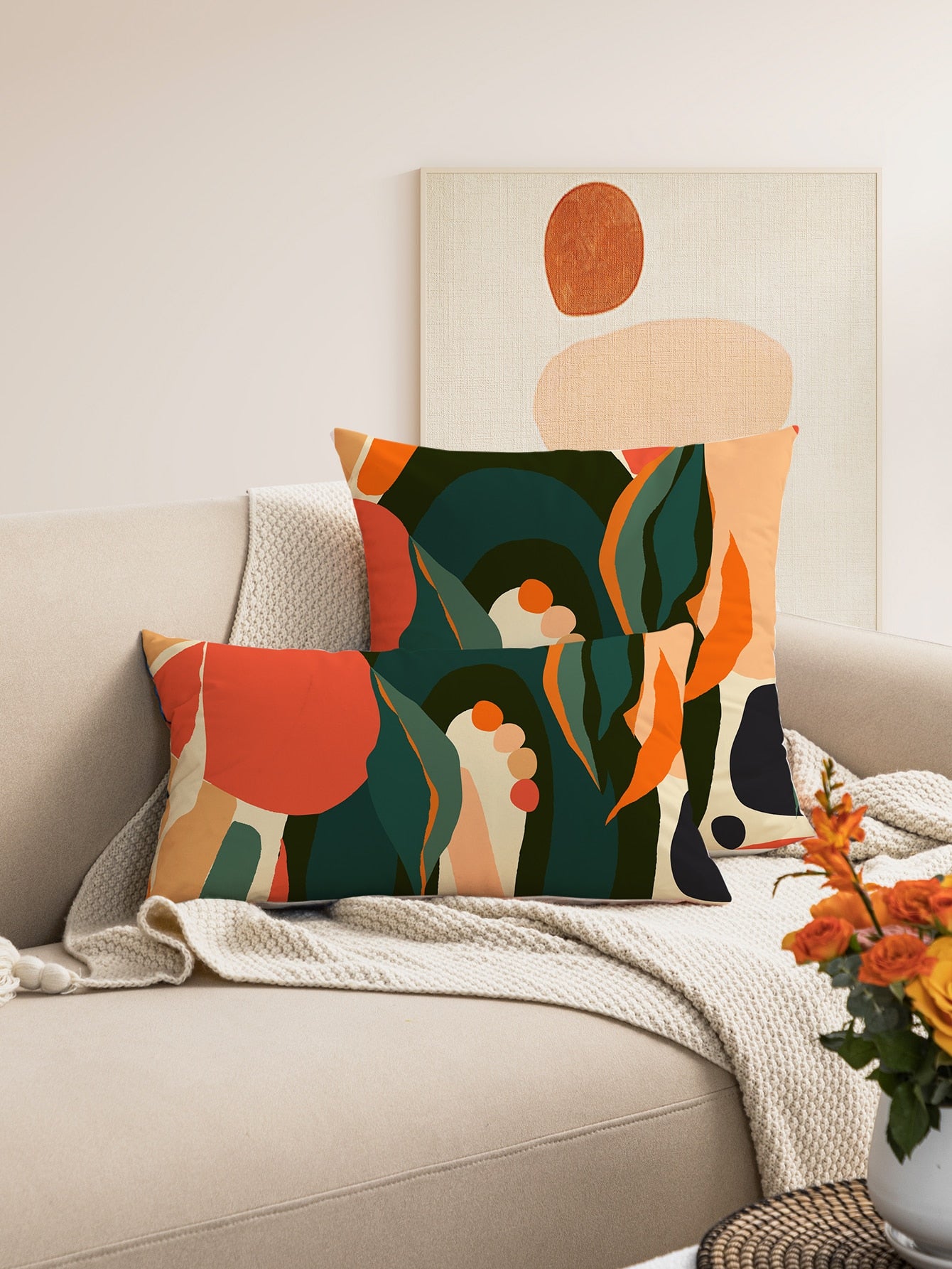  | SHEIN 1pc Abstract Print Cushion Cover Without Filler, Modern Throw Pillow Case, Pillow Insert Not Include, For Sofa, Living Room | Pillow Cover | Shein | OneHub