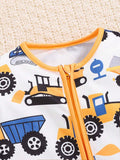  | 1pc Baby Boy Cute Cartoon Truck Print Comfortable Long Sleeve Jumpsuit, Suitable For Autumn & Winter | dress | Shein | OneHub