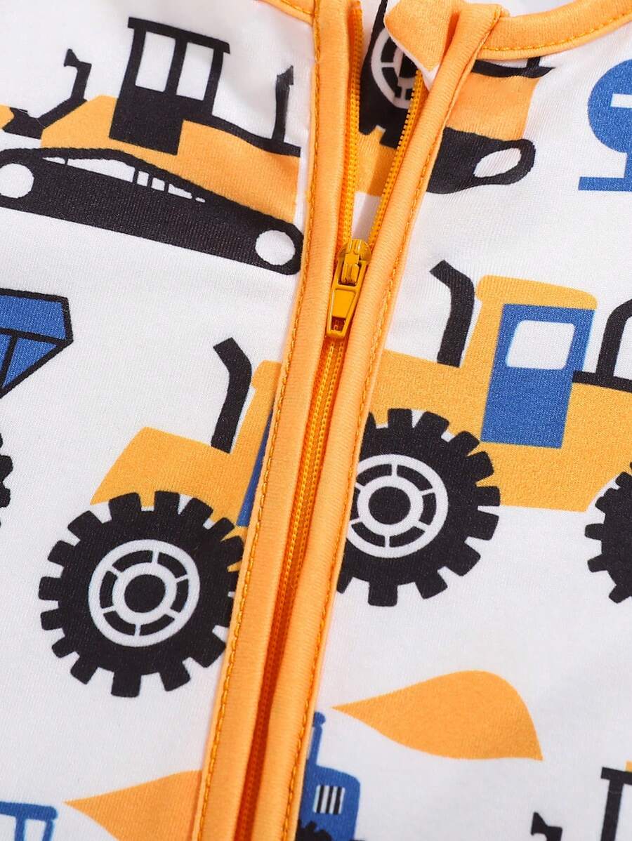  | 1pc Baby Boy Cute Cartoon Truck Print Comfortable Long Sleeve Jumpsuit, Suitable For Autumn & Winter | dress | Shein | OneHub