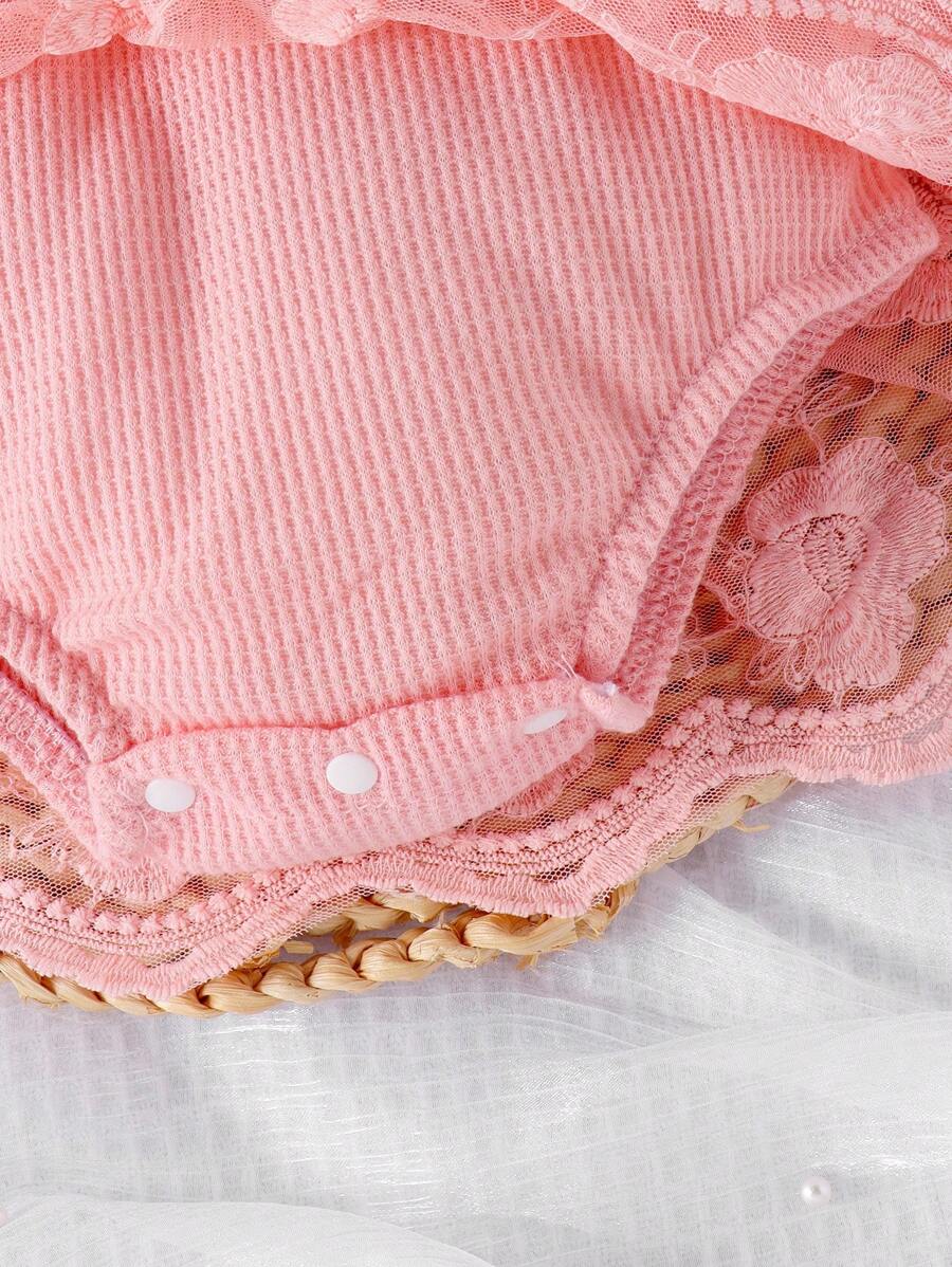  | SHEIN 1pc Baby Girl Elegant Lace Patchwork Bodysuit With Headband & Socks, Autumn/Winter | Dress | Shein | OneHub