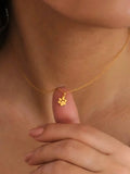 SHEIN 1pc Cute Stainless Steel Cat/Dog Paw Pendant Necklace