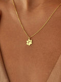 SHEIN 1pc Cute Stainless Steel Cat/Dog Paw Pendant Necklace