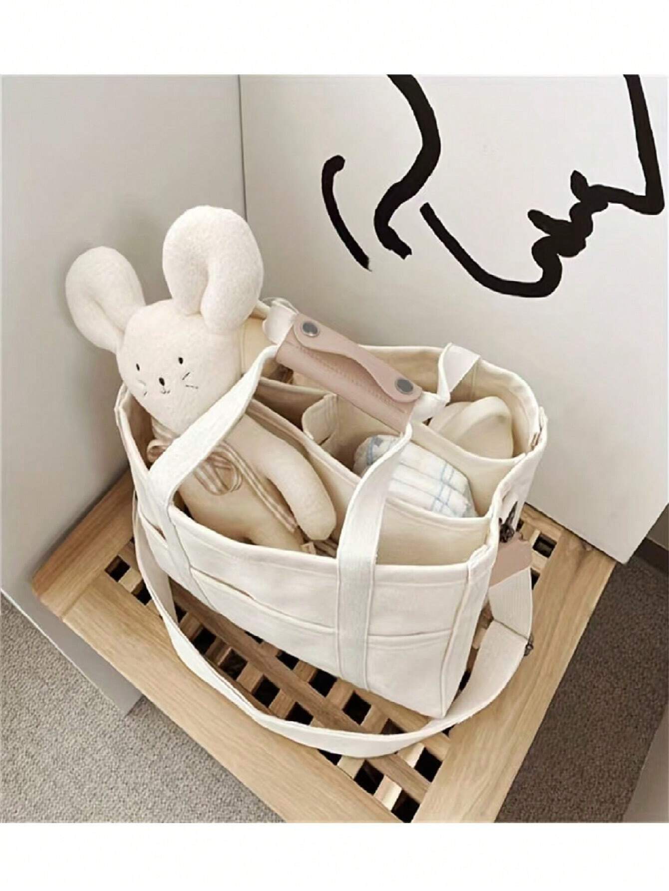  | SHEIN 1pc Fashionable Mommy Bag Large Capacity Canvas Shoulder Bag Crossbody Bag Portable Baby Product Storage Bag For Outings | Bags | Shein | OneHub