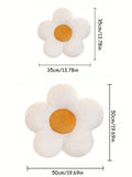  | SHEIN 1pc Flower Pillow, Flower Shaped Throw Pillow Butt Cushion Flower Floor Pillow, Seating Cushion, Cute Room Decor & Plush Pillow for Bedroom Sofa Chair(White/Yellow, 35cm*35cm/50cm*50cm) | Pillow Cover | Shein | OneHub