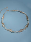  | SHEIN 1pc Gold Color Delicate Leaf Shaped Pearl & Crystal Bridal Waist Chain | Belt | Shein | OneHub