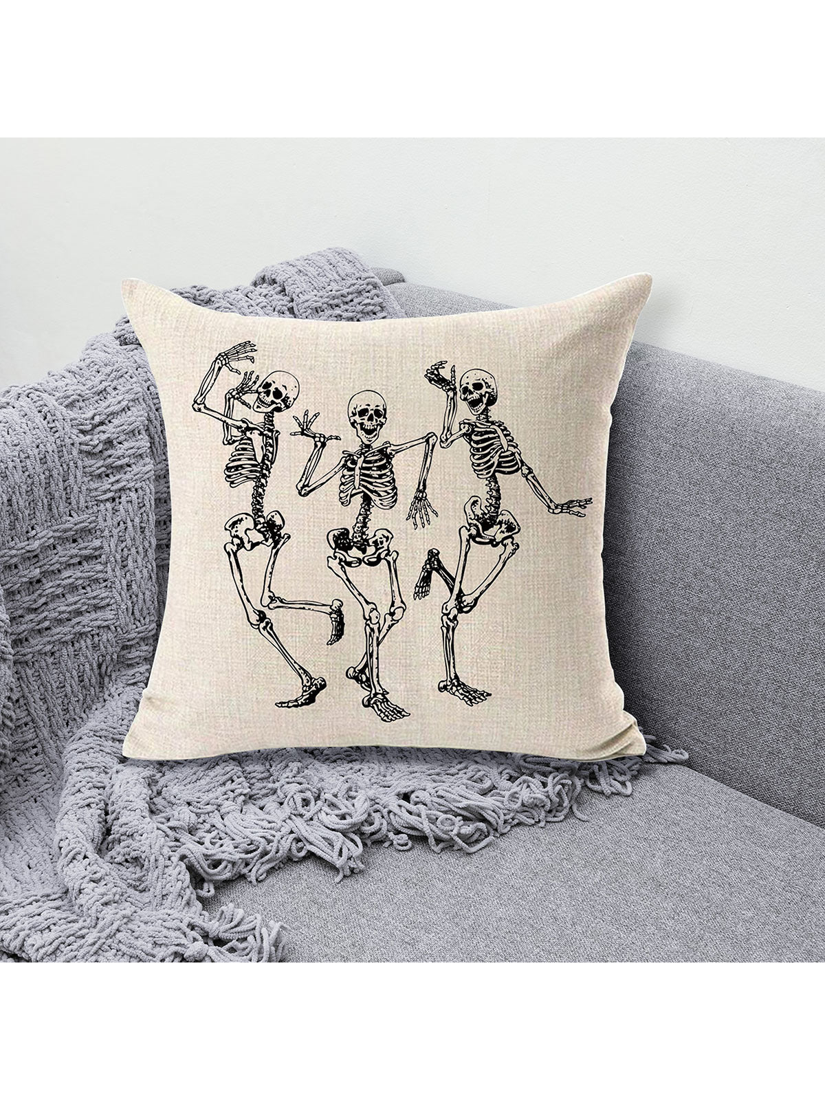  | SHEIN 1pc Halloween Decor Skull Patterned Pillow Cover, Sofa Cushion Case | Pillow Cover | Shein | OneHub