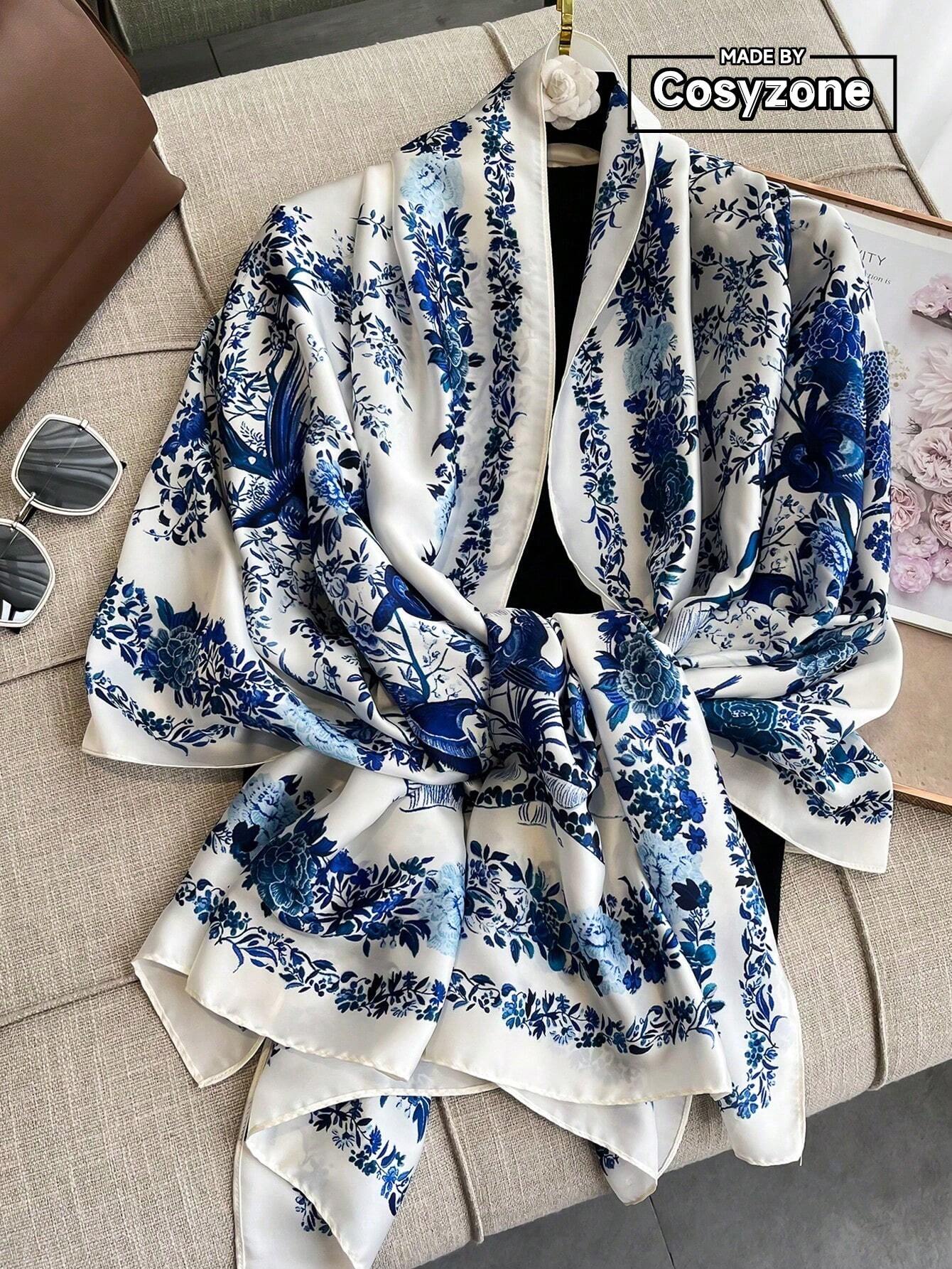  | SHEIN 1pc Ladies Imitated Silk Printed Scarf For Outdoor & Beach Activities Sunscreen Shawl, All-Matched Fashion Accessory | Bandana | Shein | OneHub
