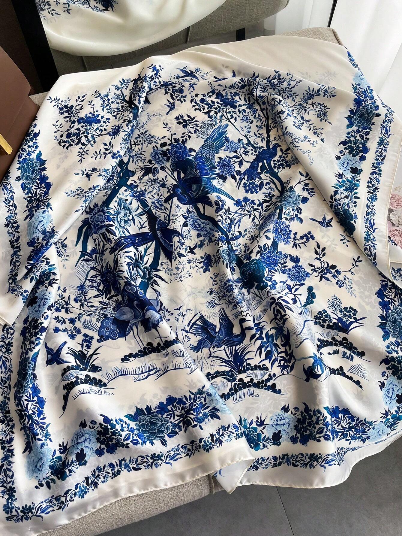  | SHEIN 1pc Ladies Imitated Silk Printed Scarf For Outdoor & Beach Activities Sunscreen Shawl, All-Matched Fashion Accessory | Bandana | Shein | OneHub