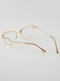 SHEIN 1pc Metallic Cat Eye Fashion Tinted Plano Lenses Glasses