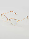 SHEIN 1pc Metallic Cat Eye Fashion Tinted Plano Lenses Glasses