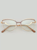 SHEIN 1pc Metallic Cat Eye Fashion Tinted Plano Lenses Glasses