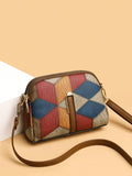 SHEIN 1pc Multicolor Pu Decorated, Simple & Vintage Style Multi-layer Crossbody Bag, Suitable For Women Daily Use