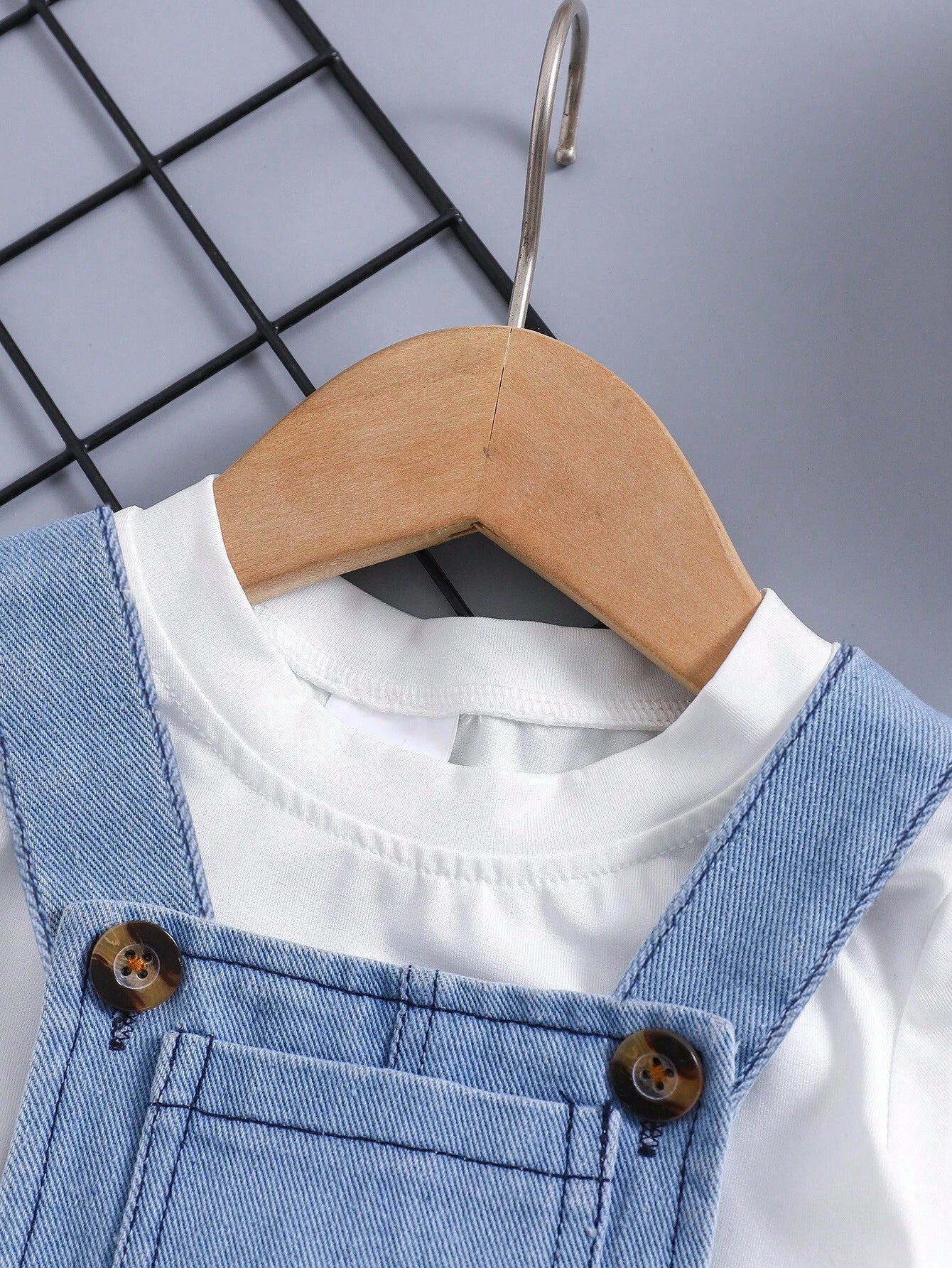  | SHEIN 1pc New Design Baby Girls Heart Print Casual Denim Overalls | Dress | Shein | OneHub