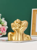  | SHEIN Nordic Style Golden Face Shape Flower Vase | Home Decor | Shein | OneHub