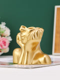  | SHEIN Nordic Style Golden Face Shape Flower Vase | Home Decor | Shein | OneHub