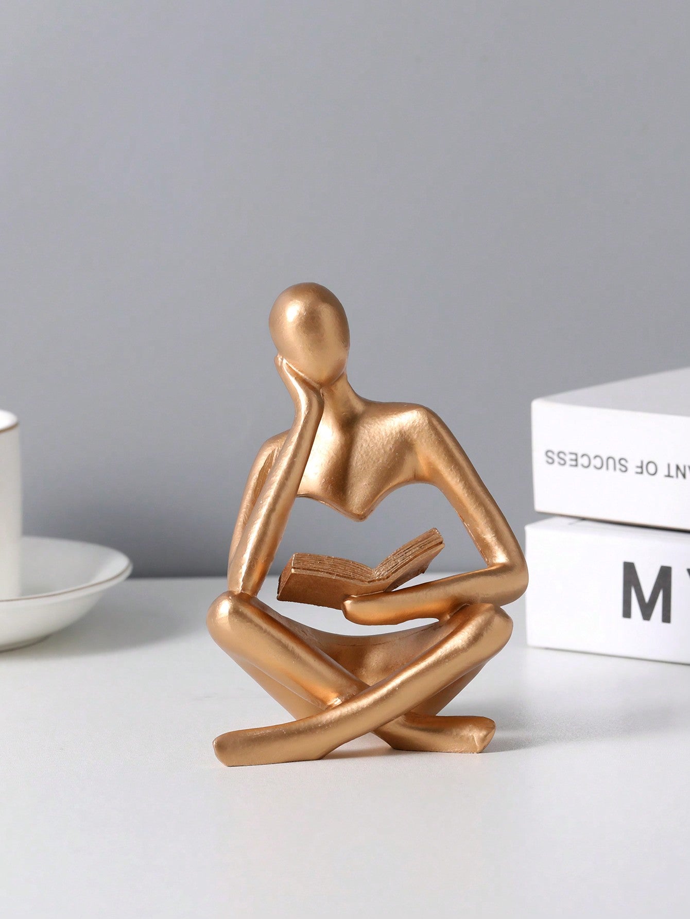  | SHEIN Resin Abstract Figure Reading Decorative Desk Ornament | Home Decor | Shein | OneHub