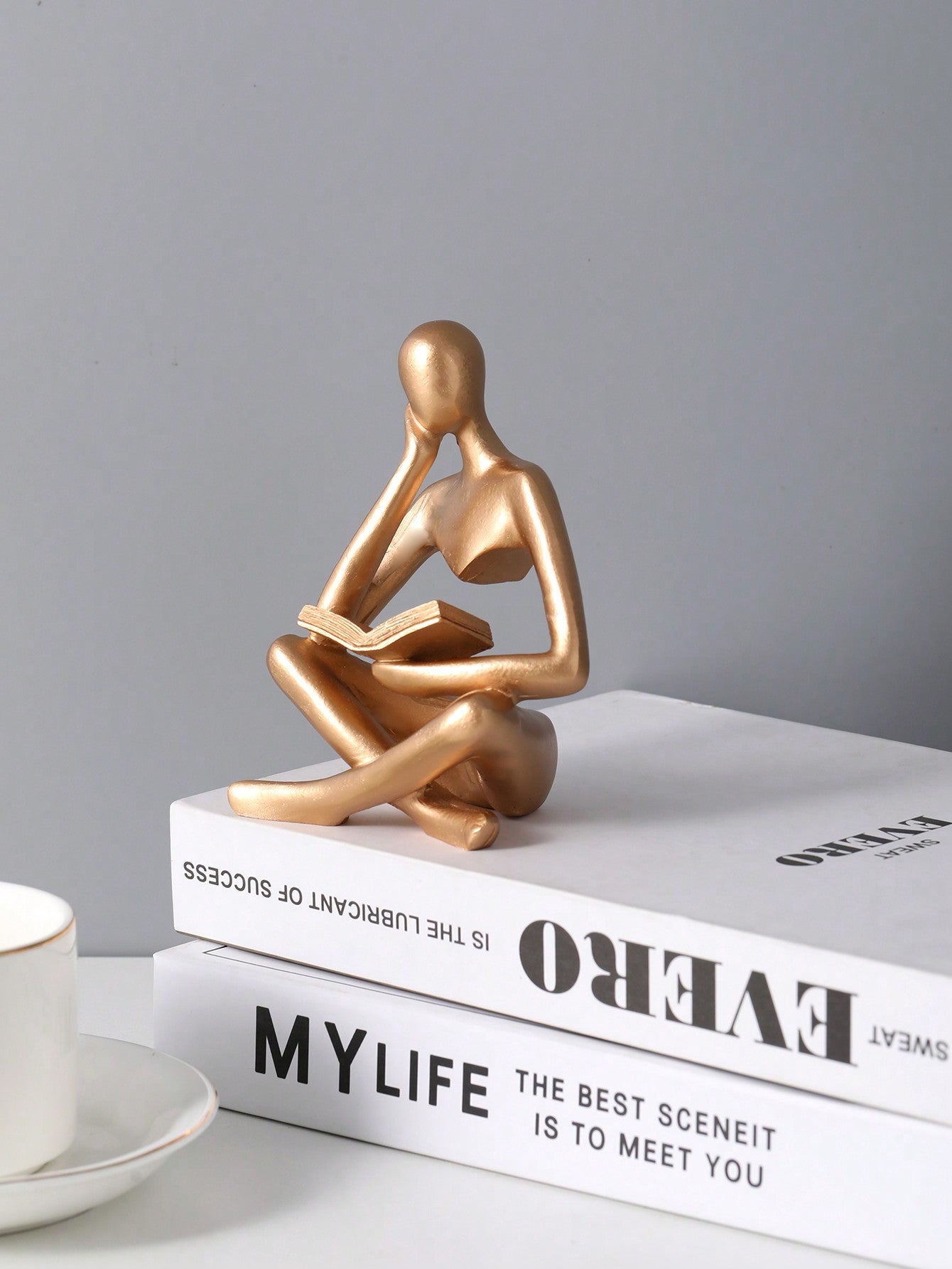  | SHEIN Resin Abstract Figure Reading Decorative Desk Ornament | Home Decor | Shein | OneHub