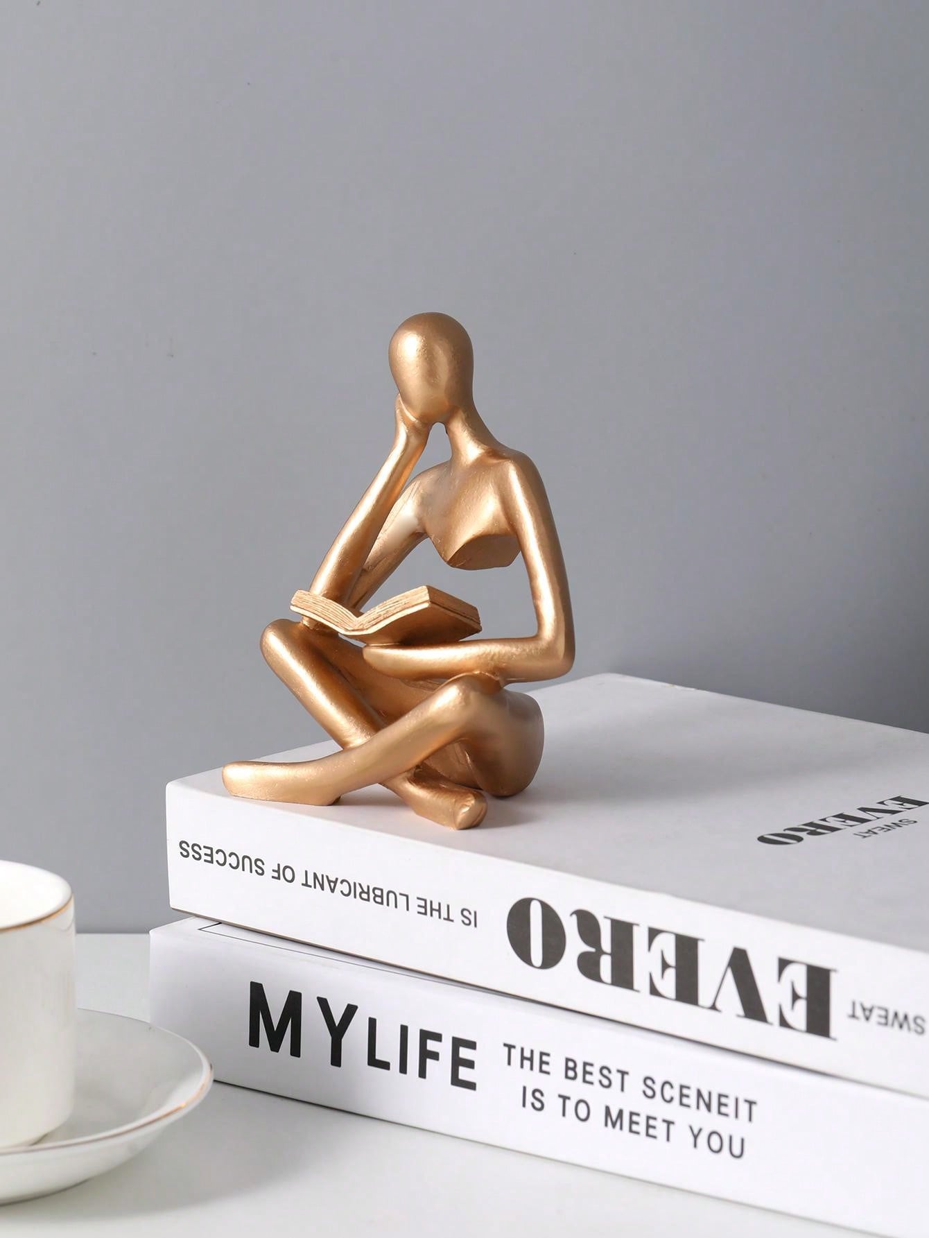  | SHEIN Resin Abstract Figure Reading Decorative Desk Ornament | Home Decor | Shein | OneHub