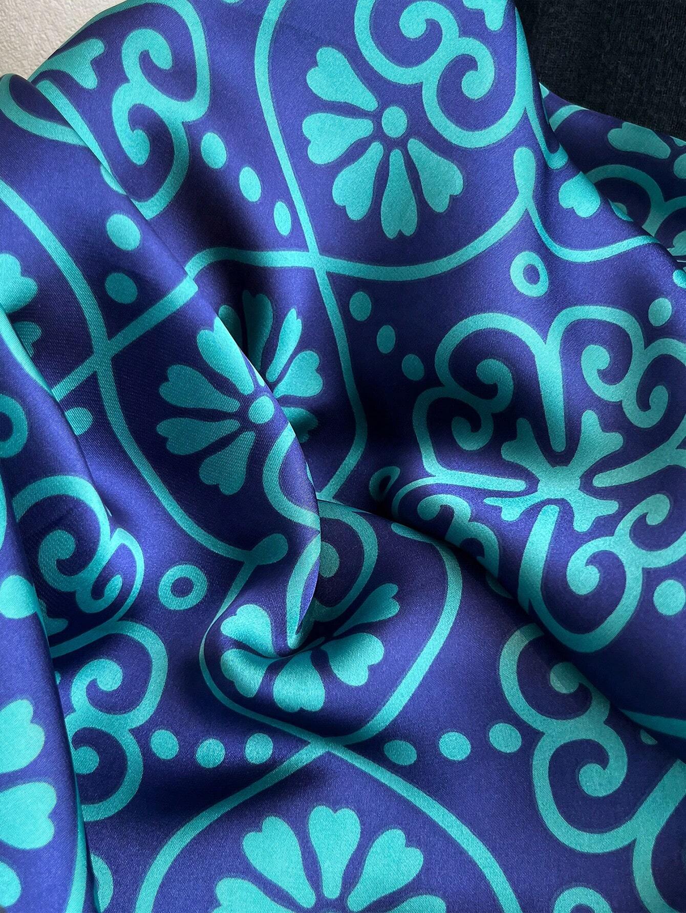  | SHEIN 1pc Silk-Like Pattern Printed Women's Scarf, Versatile Fashionable Shawl Perfect For Outdoor Beach And Sun Protection | Bandana | Shein | OneHub