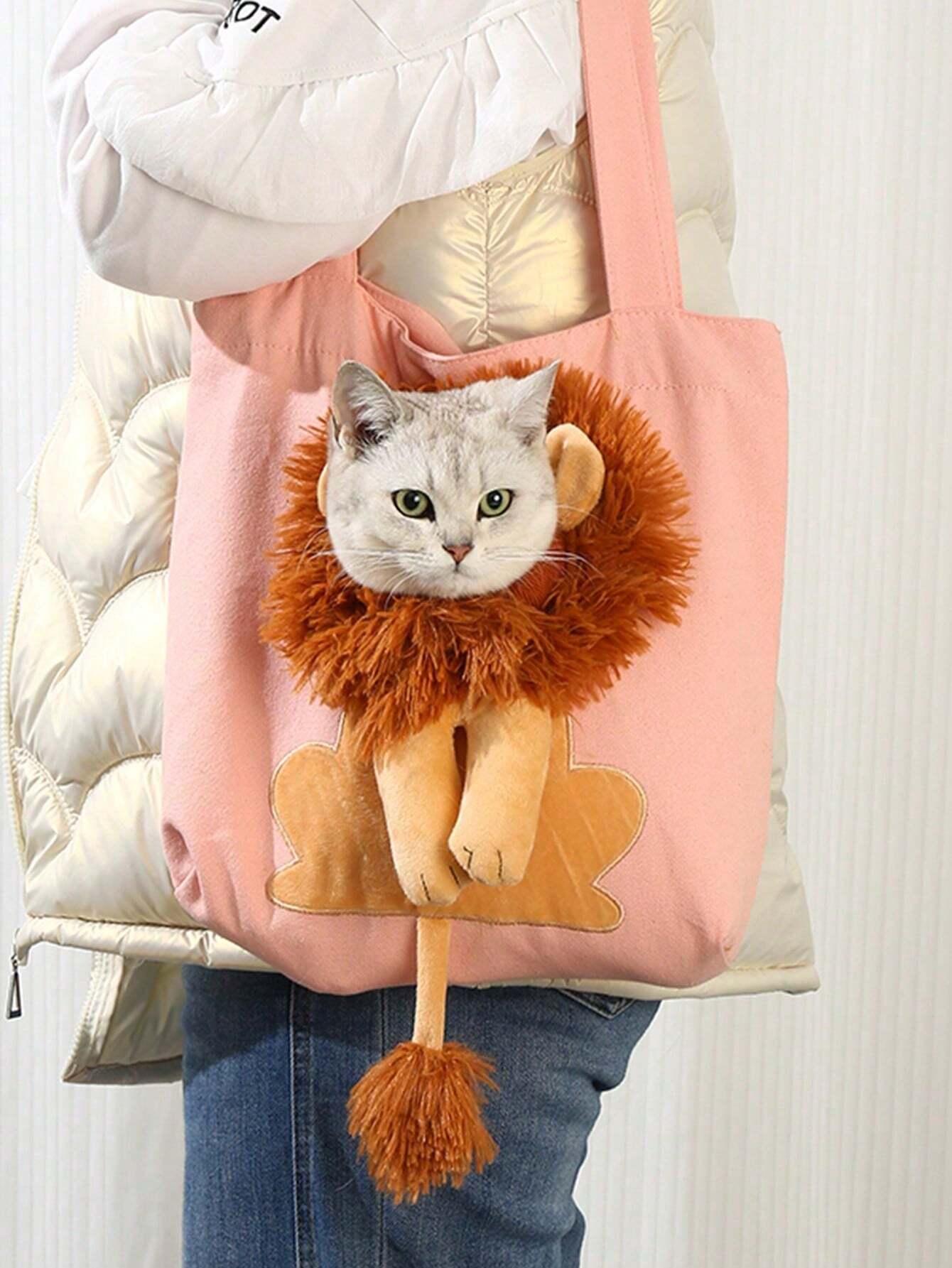  | SHEIN 1pc Small Lion Shaped Single-Shoulder Pet Carrier For Small Cats And Dogs With Head Out Design | Comb | Shein | OneHub