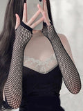  | SHEIN 1pc Solid Fishnet Fingerless Gloves | Gloves | Shein | OneHub