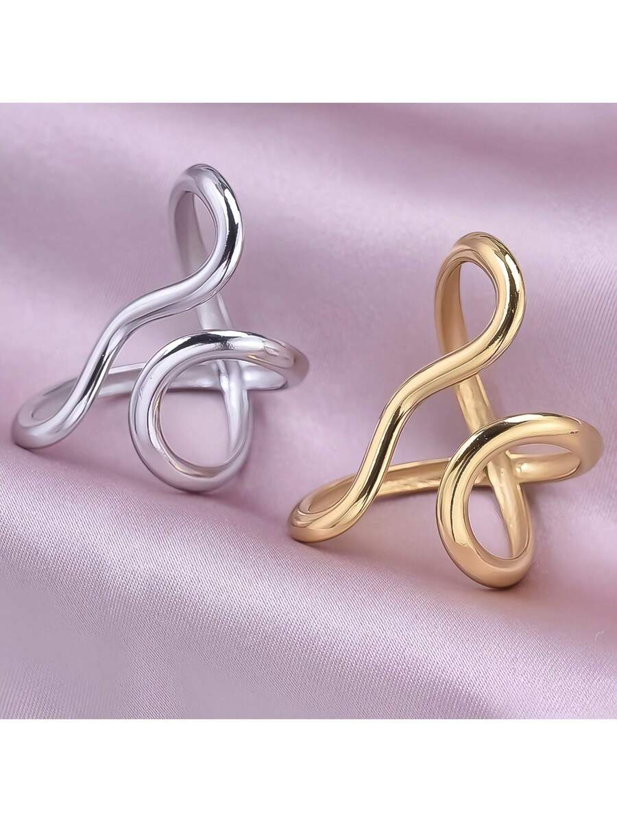  | SHEIN 1pc Stainless Steel Gold Color Ring Colorfast Popular Party Personalized Exaggerated Charms Jewelry Women | Ring | Shein | OneHub