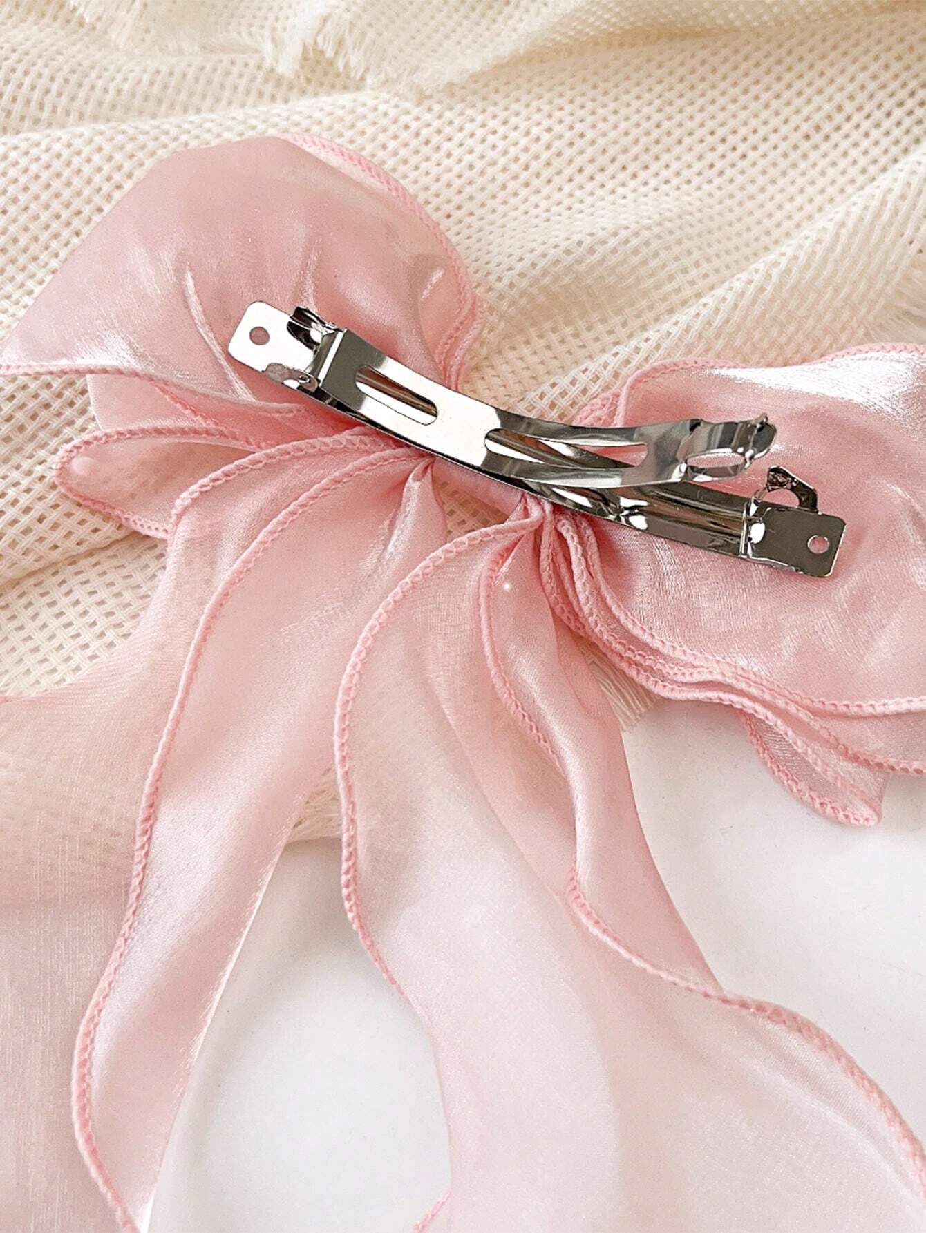  | SHEIN 1pc Sweet Pink Princess Mesh Bow With Long Wavy Ribbon Spring Elegant And Gentle Half-Up Hair Clip Hair Accessory Pink Accessories Hair Accessories For Women, School Stuff, College, Pink Hair Clips | Hair Accessories | Shein | OneHub