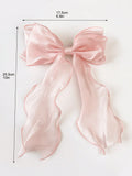  | SHEIN 1pc Sweet Pink Princess Mesh Bow With Long Wavy Ribbon Spring Elegant And Gentle Half-Up Hair Clip Hair Accessory Pink Accessories Hair Accessories For Women, School Stuff, College, Pink Hair Clips | Hair Accessories | Shein | OneHub