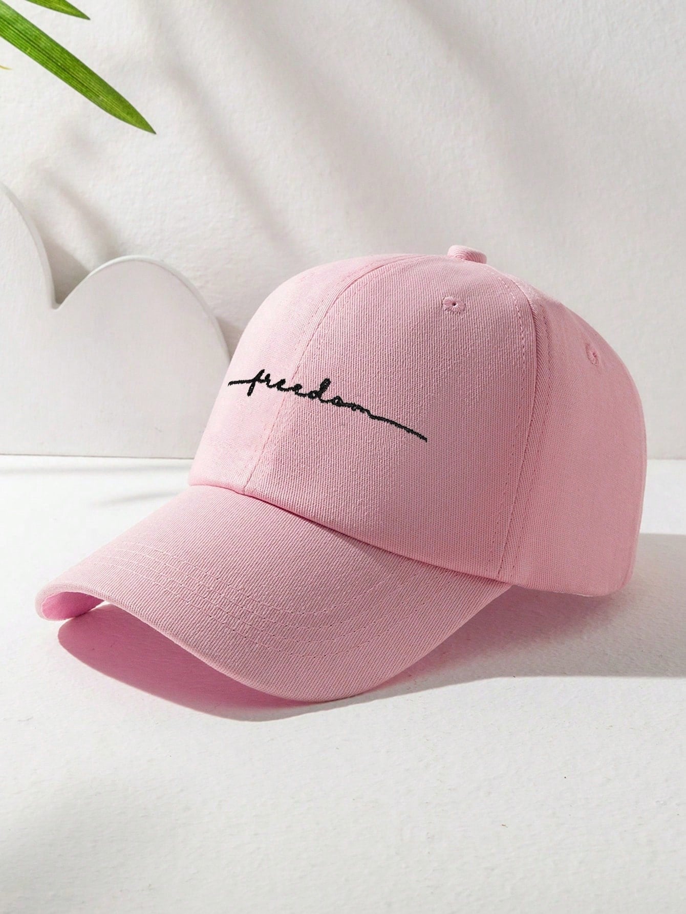 SHEIN 1pc Unisex Y2K Style Embroidered Freedom Baseball Cap, Adjustable Outdoor Sun Protection Leisure Cap, Suitable For Spring And Autumn Travel Beach Vacation, Men's Sun Hat, Green Cap